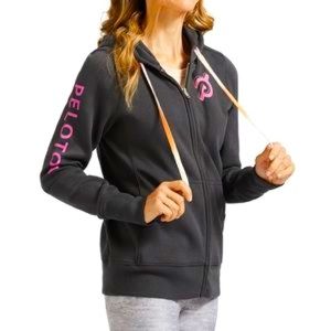 Peloton Fleece Zip Up Hooded Sweatshirt New Gray